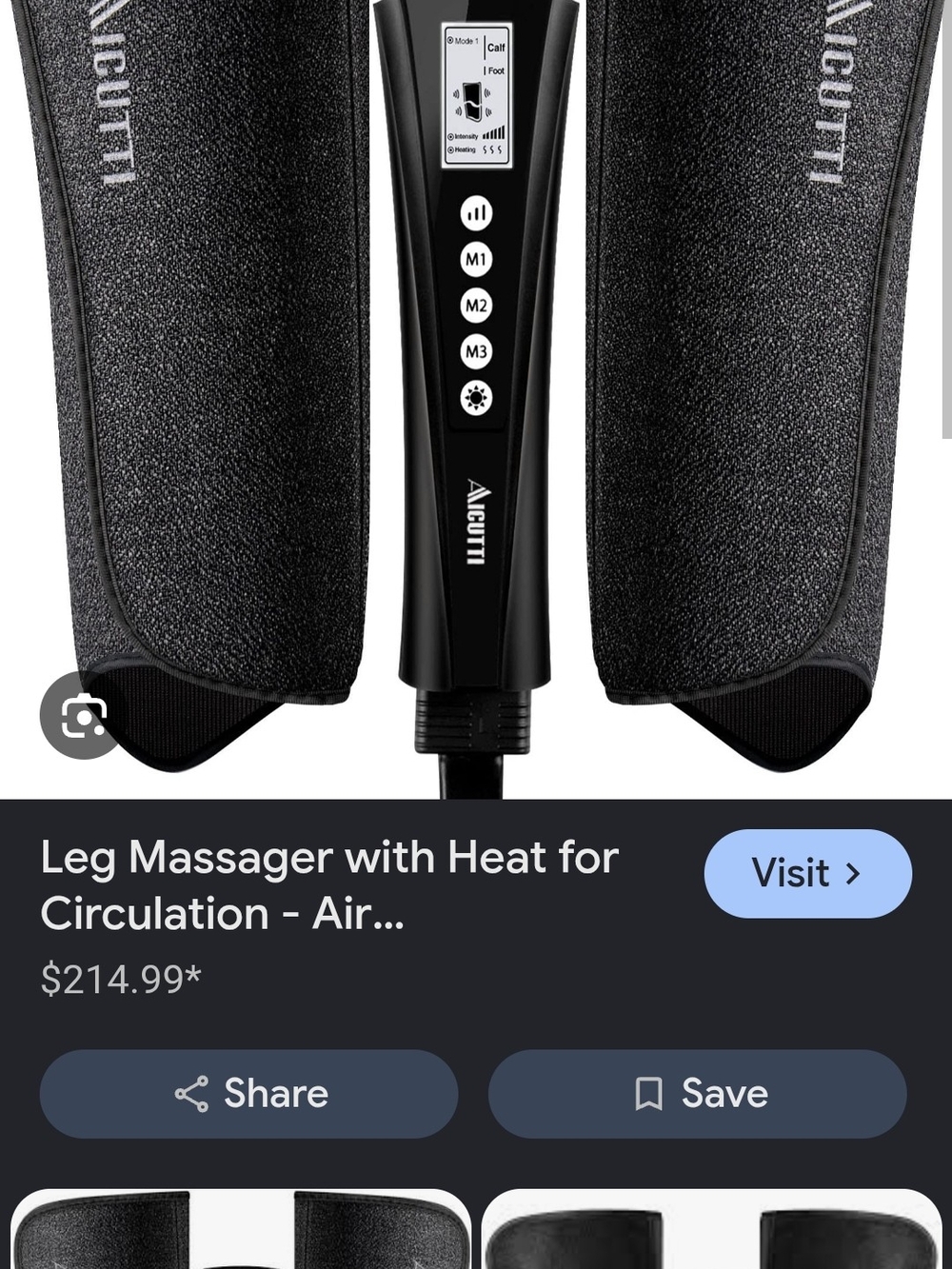 Gray Compression Leg Massager with Remote Control - Picture 6 of 6